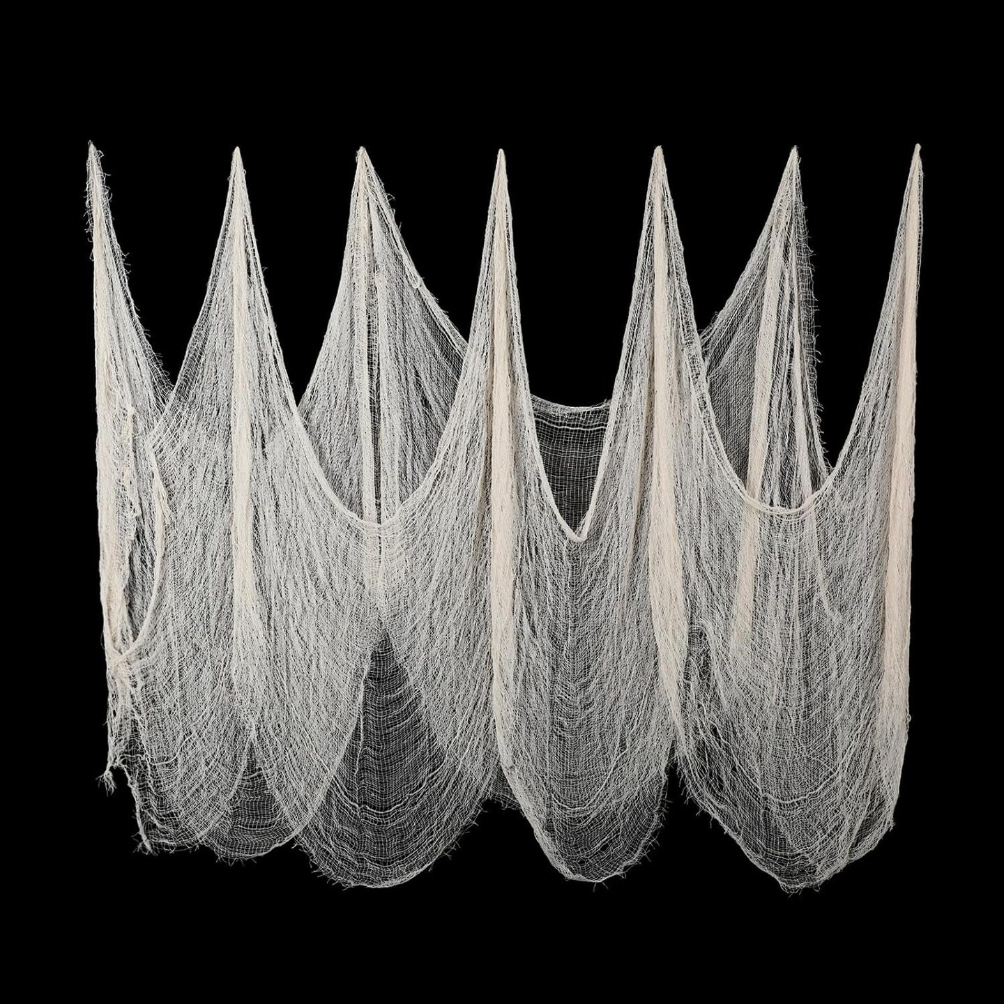 Halloween Beige White Cheesecloth, 394X30 Inch-Halloween Spooky Creepy Cloth Curtain Gauze Fabric, Spider Web Mesh White Cheese Cloth for Haunted House Decor, Indoor &#x26; Outdoor Decoration