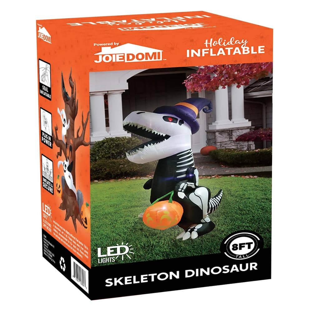 Halloween 8ft Inflatable Skeleton Dinosaur with Led