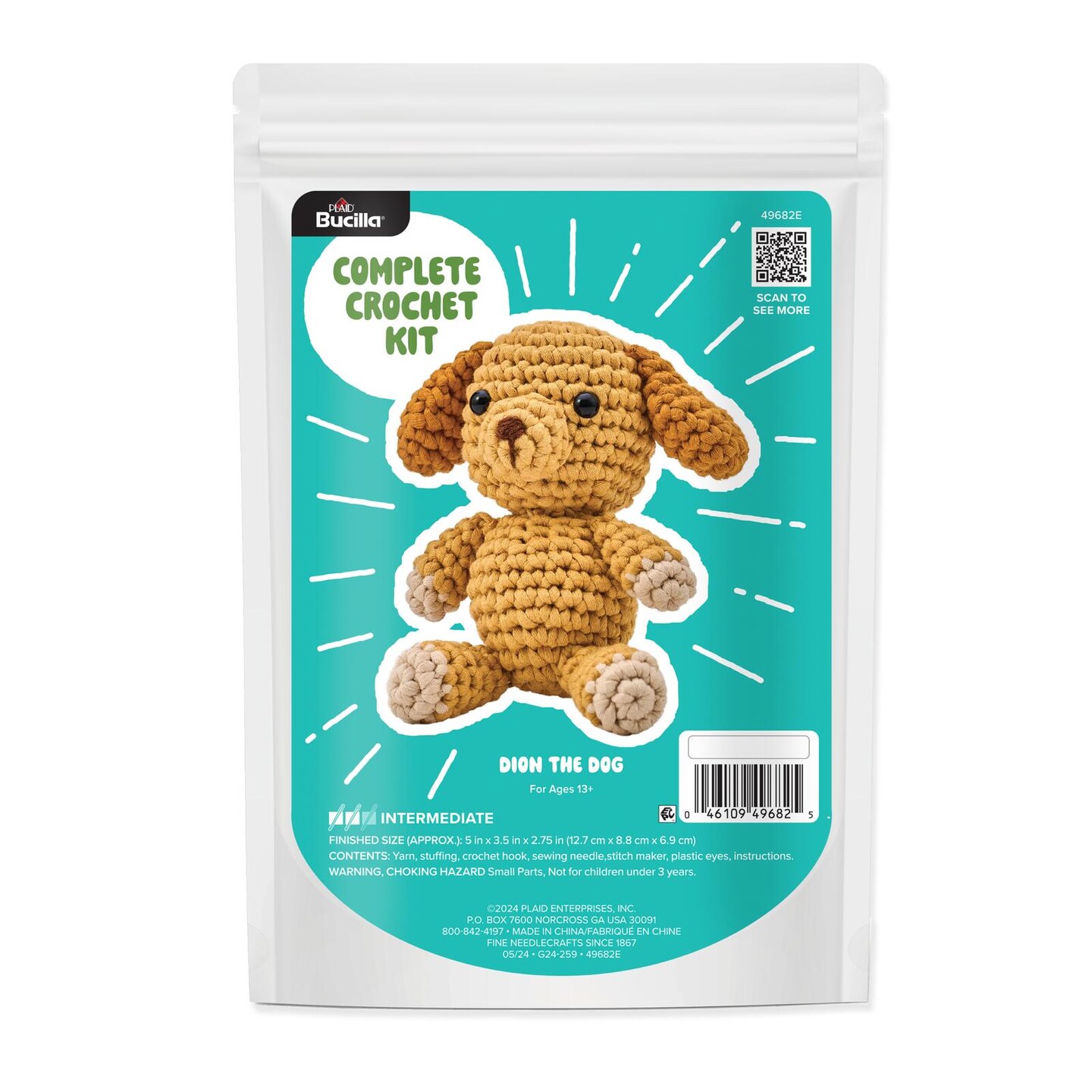 Bucilla Amigurumi Crochet Kit Dion the Dog