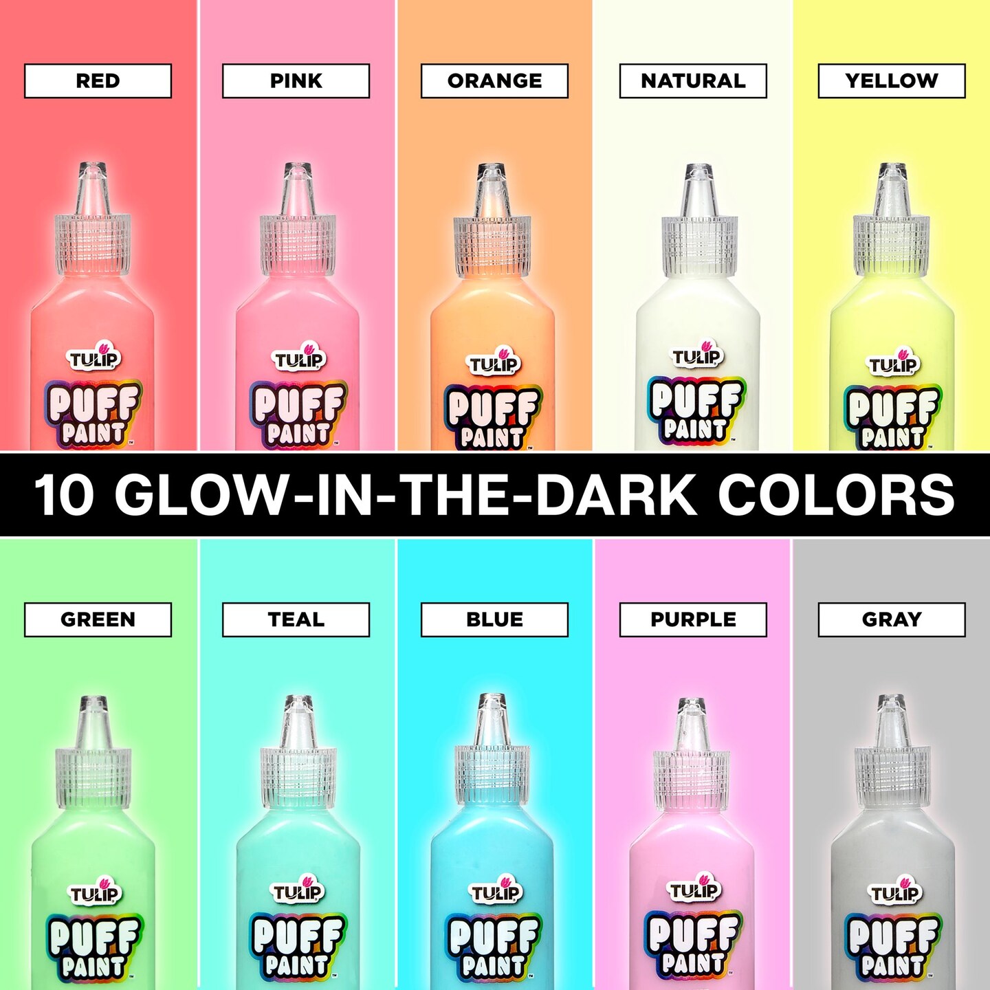 Tulip Puff Paint Glow 10 Pack