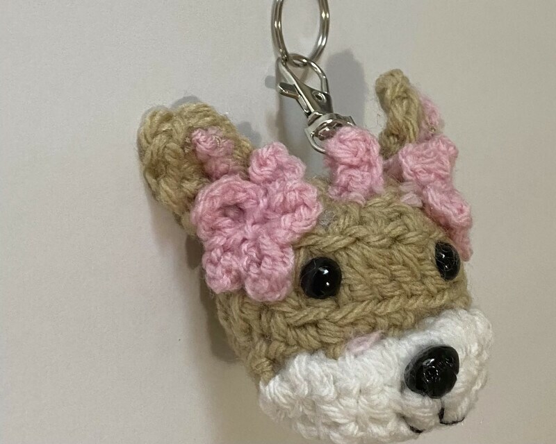 Crochet Dog Keychain Dog Backpack Ornament MakerPlace by Michaels