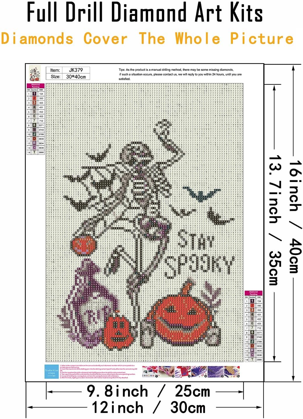 5D Full Round Drill Diamond Painting Kits Pumpkin,Paint by Diamonds Dot Gem Art Crystal