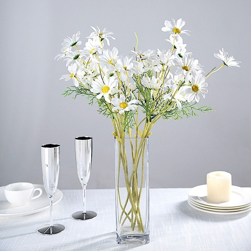 6 pcs 20&#x22; SILK DAISY ARTIFICIAL FLOWERS Sprays Bushes Wedding Party Decorations