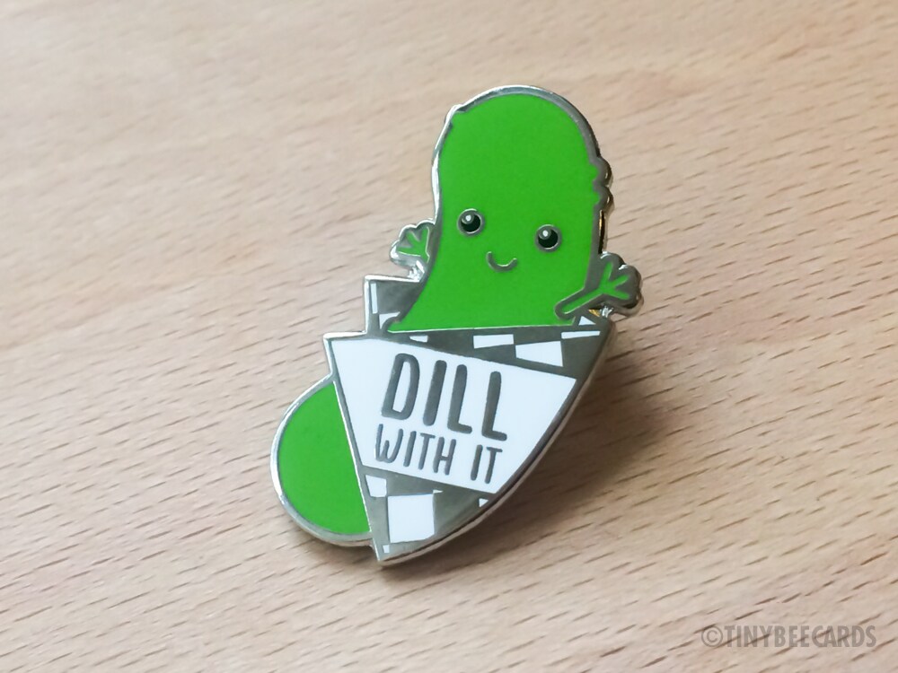Funny Pickle Hard Enamel Pin "Dill With It" product 2