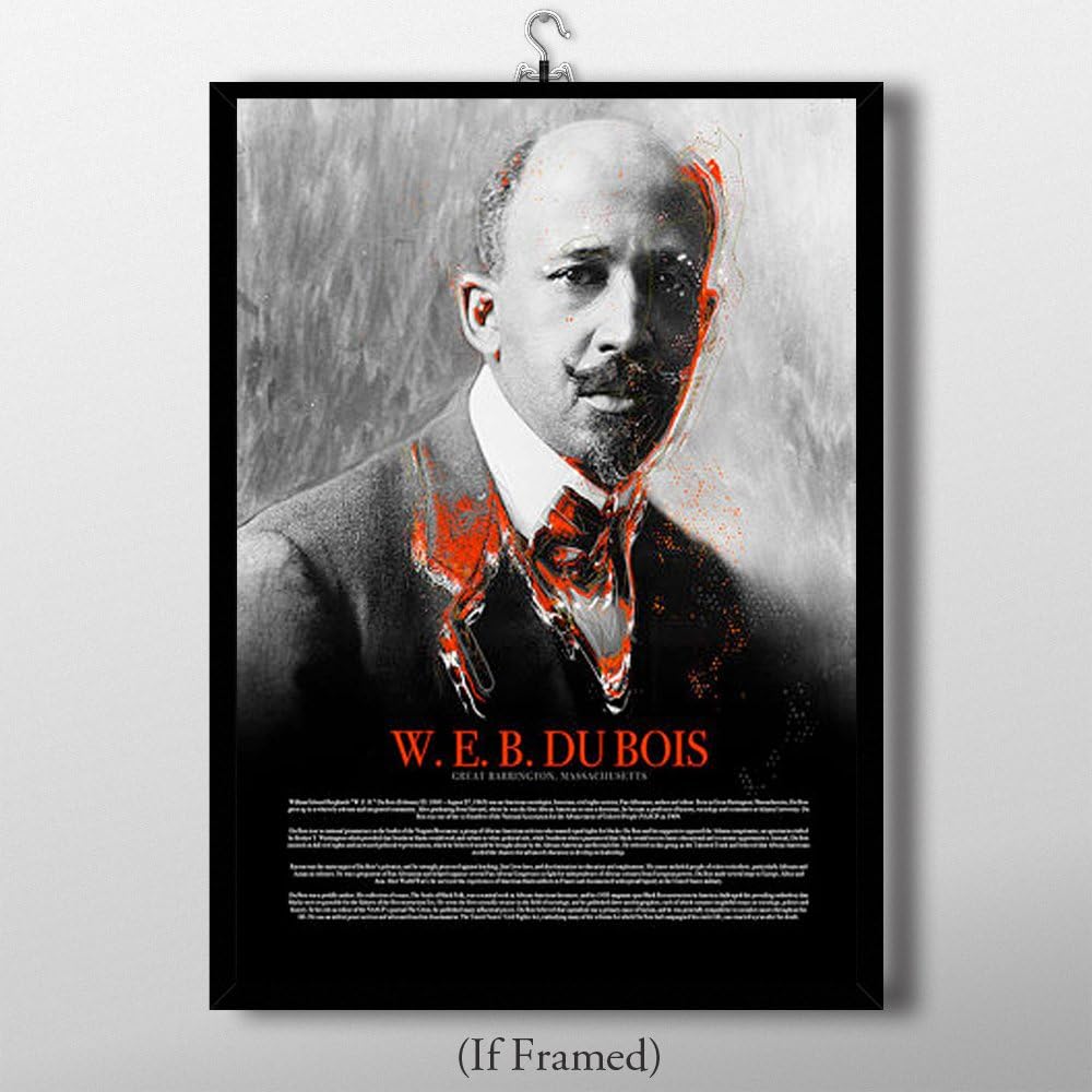 W.E.B. Du Bois Poster with Bio Black History Wall Art, 18&#x22;x24&#x22;, Unframed