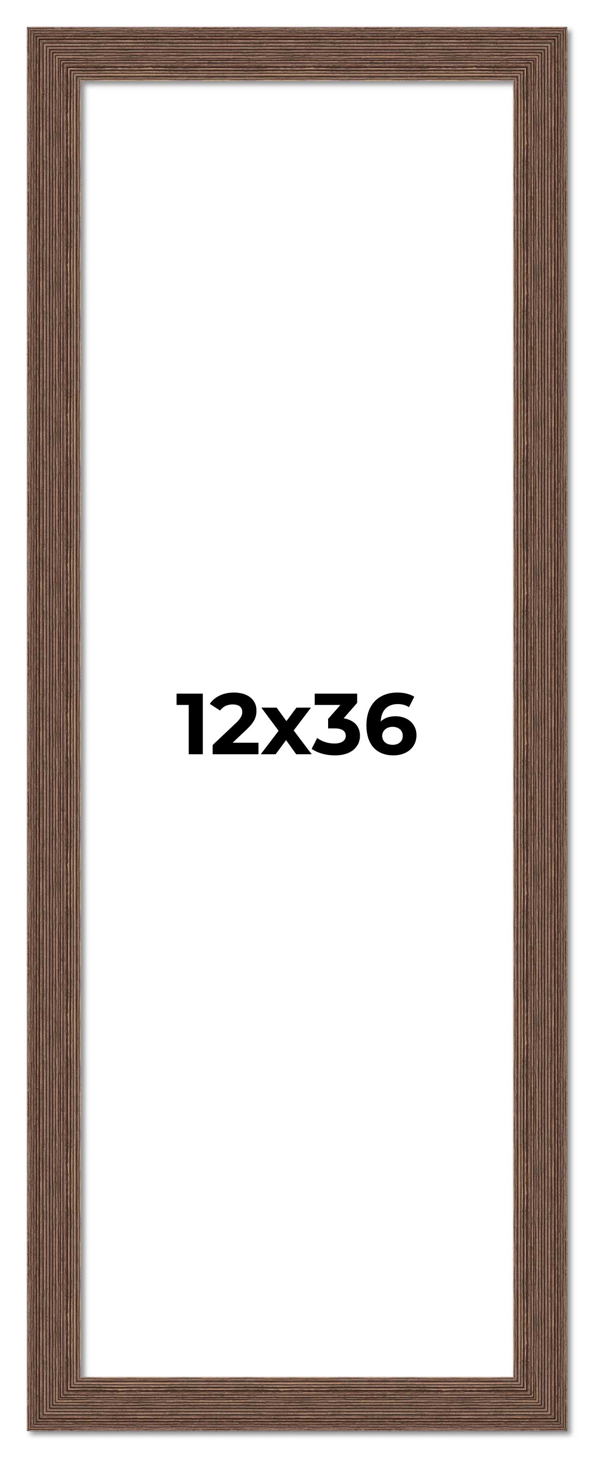 12x36 Wide Barnwood Picture Frame with UV-Resistant Acrylic &#x26; Acid Free Backing, Available in 6 Paint Finishes - Grey, Brown, White, and Black