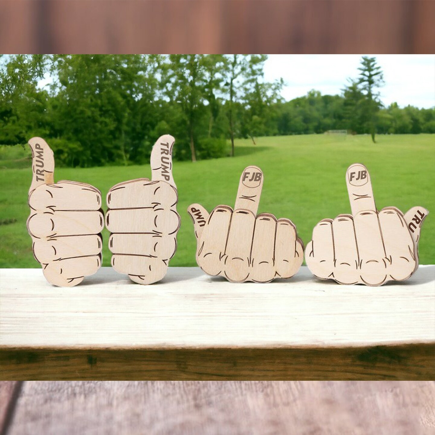 Automatic Finger, Thumbs Up And Middle Finger Trump and Biden, Home Decor, FJB Gifts, FJB, Trump, Middle Finger Trump 2024   |MC0428 product 2