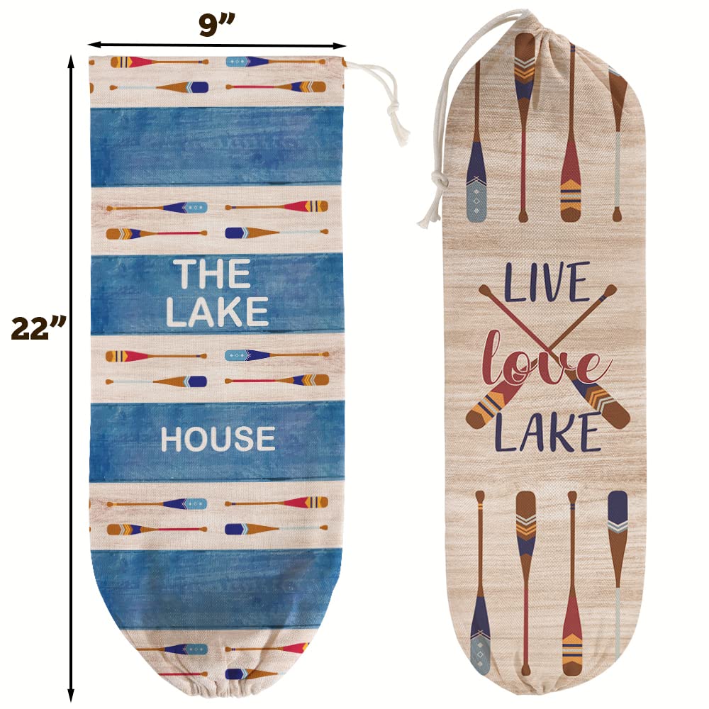 2 Pieces Lake House Decor Plastic Grocery Store Bag Holder Dispenser  Kitchen Grocery Bag Storage and Organization, Kitchen Decor, Lake House Decor for the Home