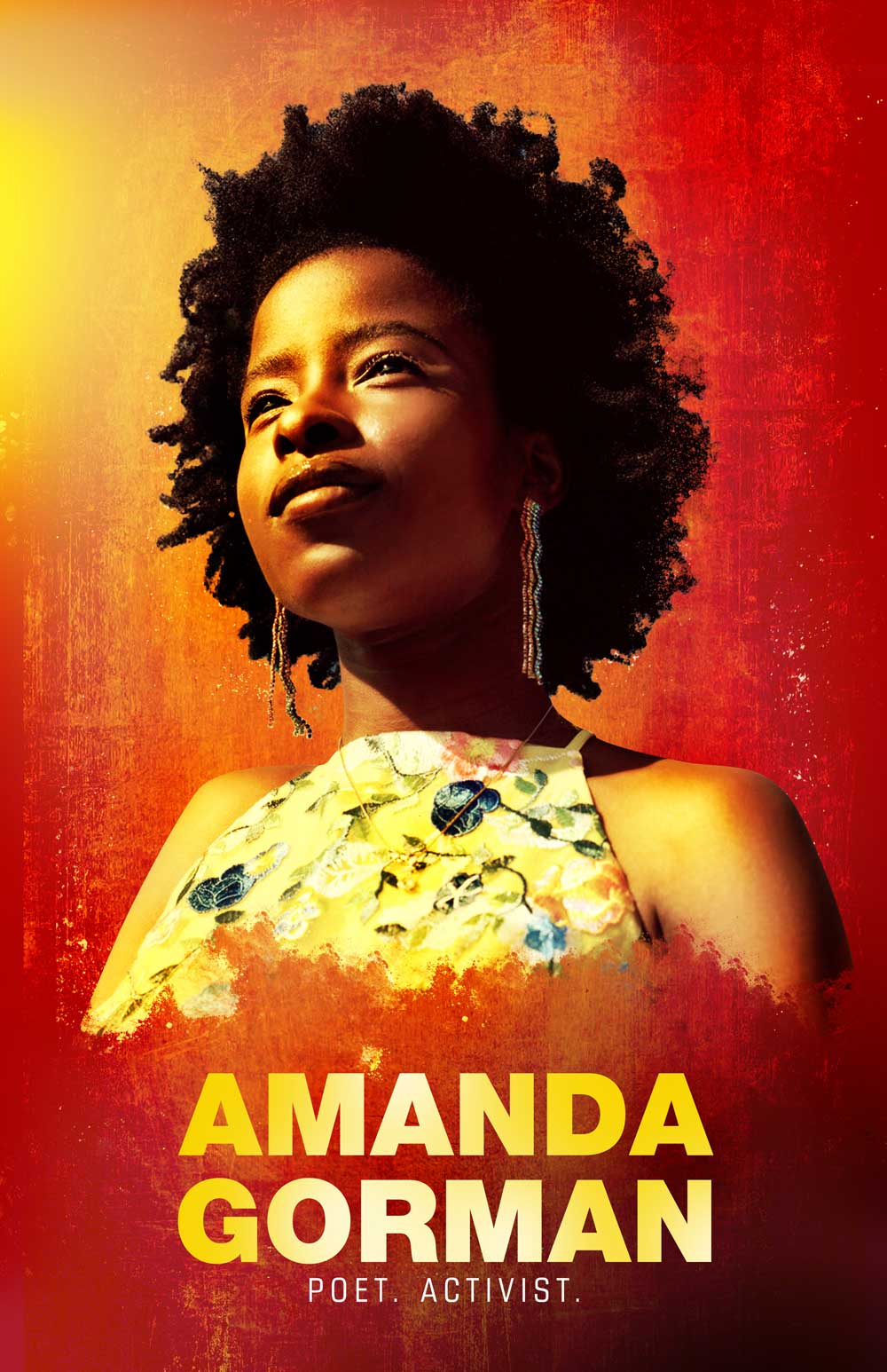 Amanda Gorman Poster Poem Poet Activist Educational Wall Art Print, 11"x17", Unframed