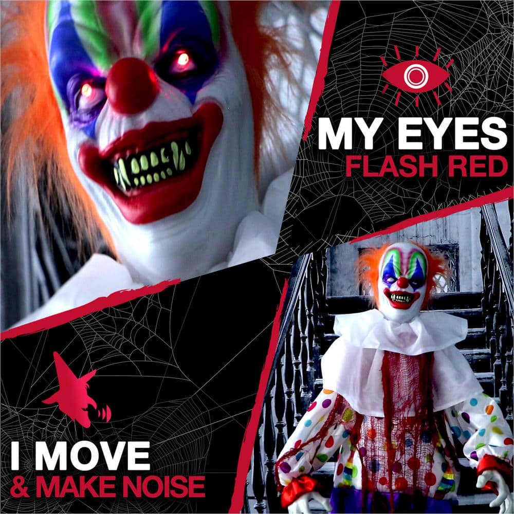 Halloween 65 in. Scary Talking Clown Prop