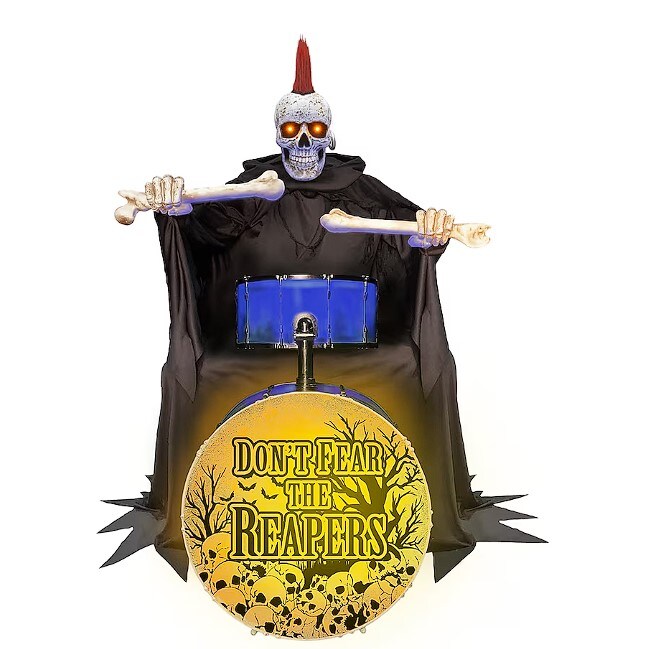4-ft Bluetooth LED Drummer Reaper Halloween Animatronic
