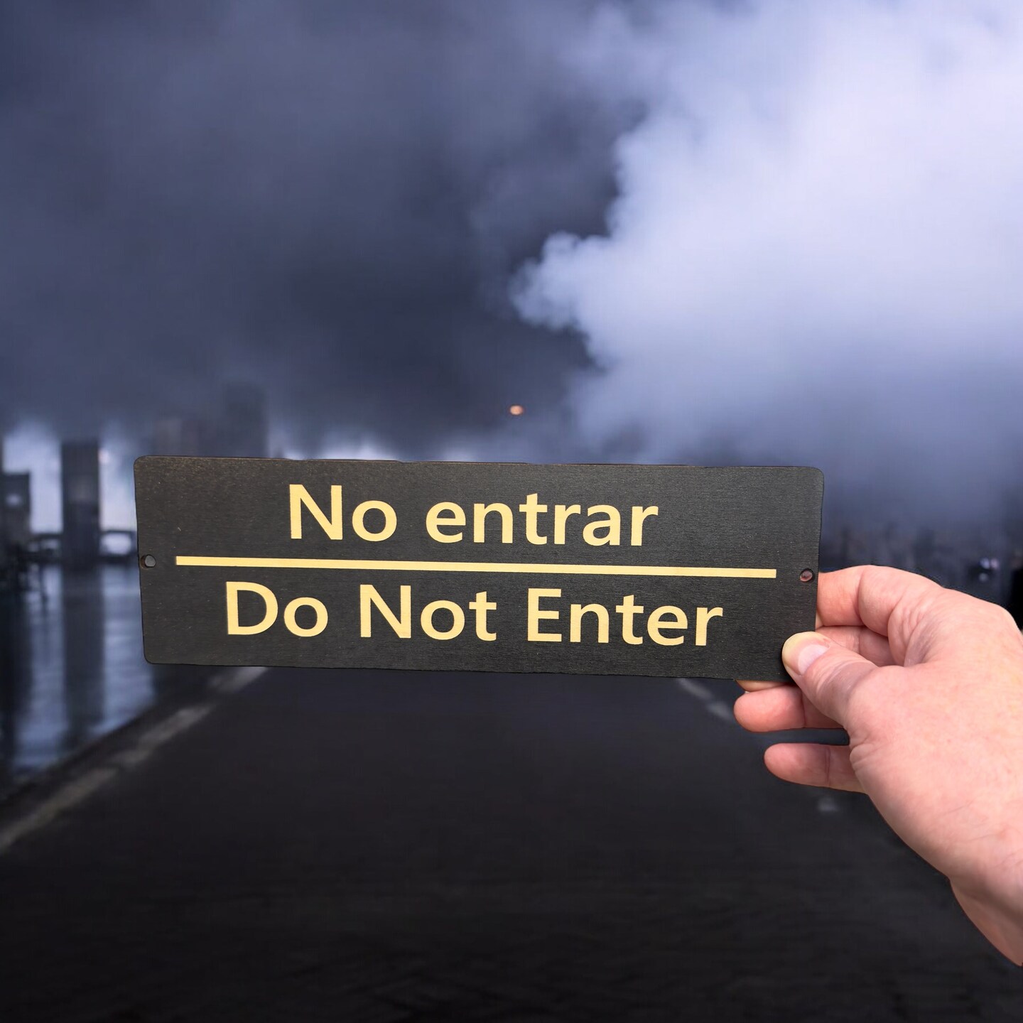 Sign - English and Spanish - No Entrar - Do not enter