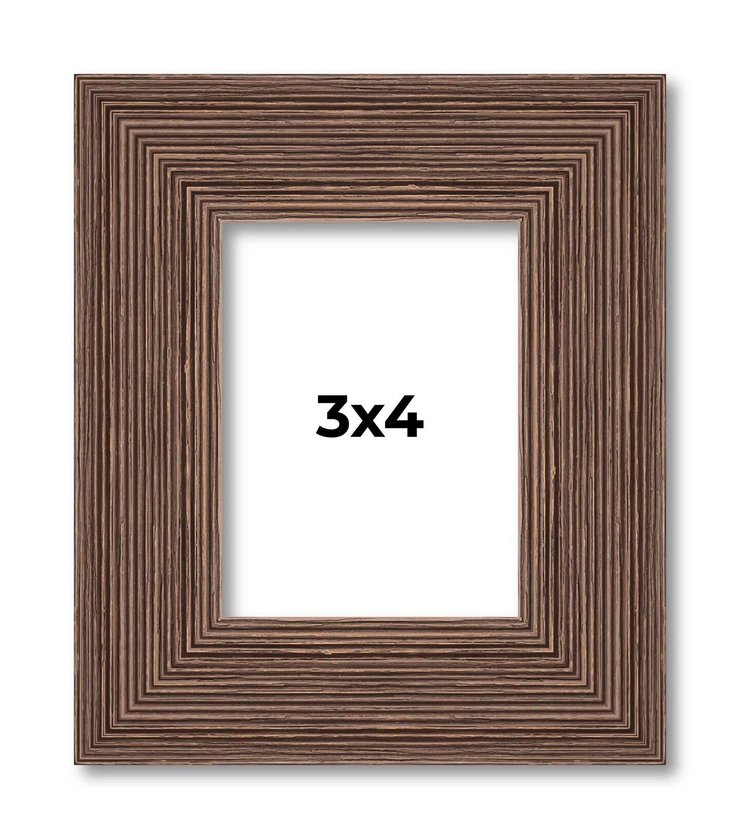 3x4 Wide Barnwood Picture Frame with UV-Resistant Acrylic & Acid Free Backing, Available in 6 Paint Finishes - Grey, Brown, White, and Black