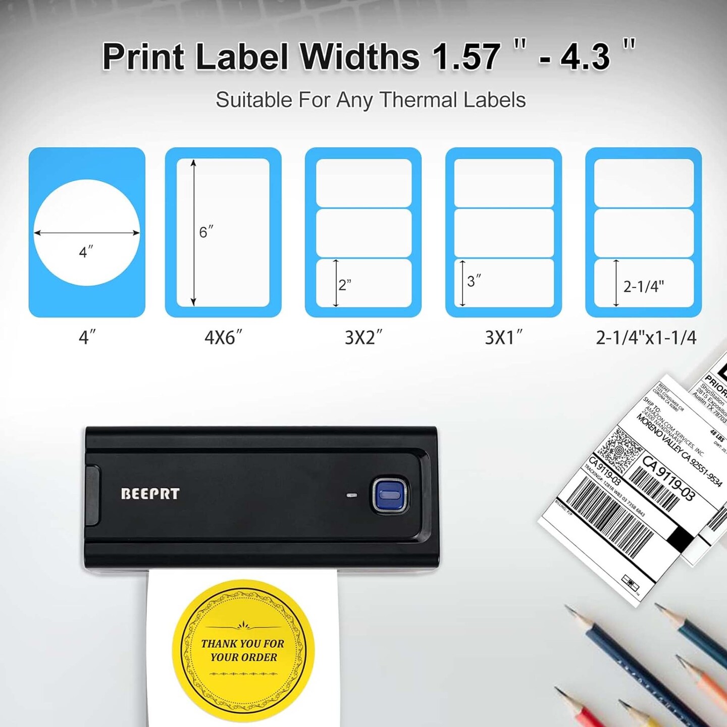 Wireless 4x6 Inches Bluetooth Thermal Label Printer