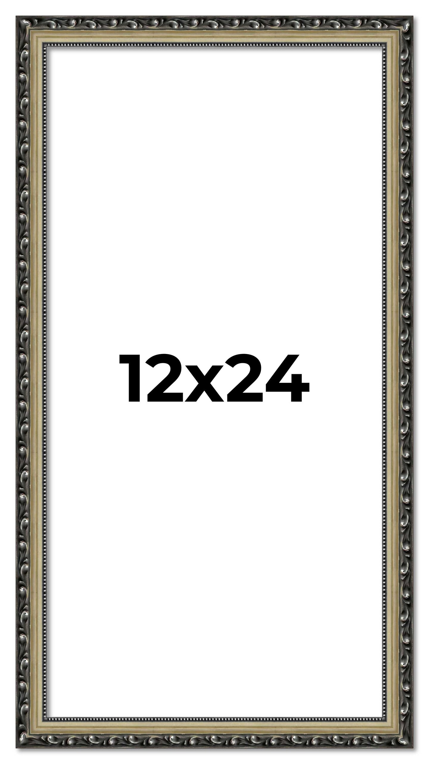 12x24 Museum-Quality Picture Frame with UV-Resistant Acrylic & Acid-Free Backing, Available in 4 Finishes - Gold, Silver, Bronze, and Black
