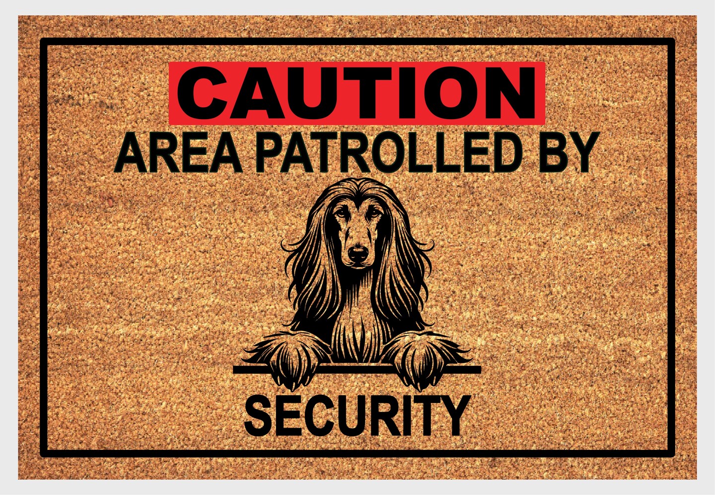 Afghan Hound Security Doormat No.2 - Afghan Hound Welcome Mat - 3 Sizes
