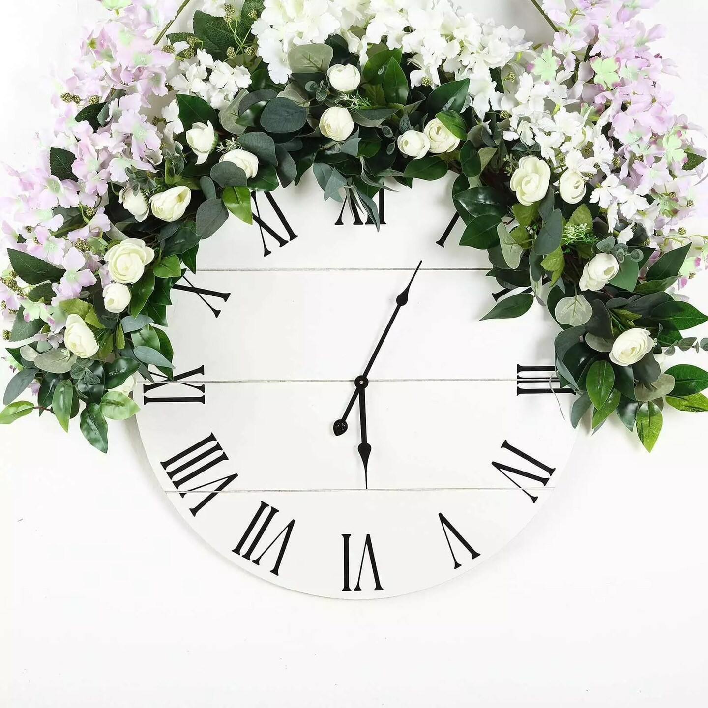 48-Inch Green Artificial Eucalyptus Willow Leaves Ranunculus Flowers Garland