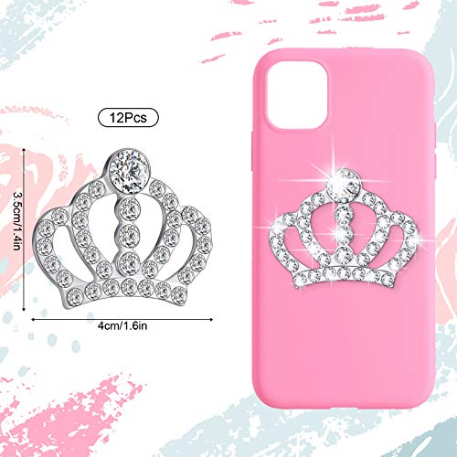 48 Pieces Crystal Rhinestone Crown Embellishments Rhinestone Embellishments Flatback Crystal Accessory for DIY Crafts Jewelry Making Phone Back Shell Wedding Decoration and Present Decoration