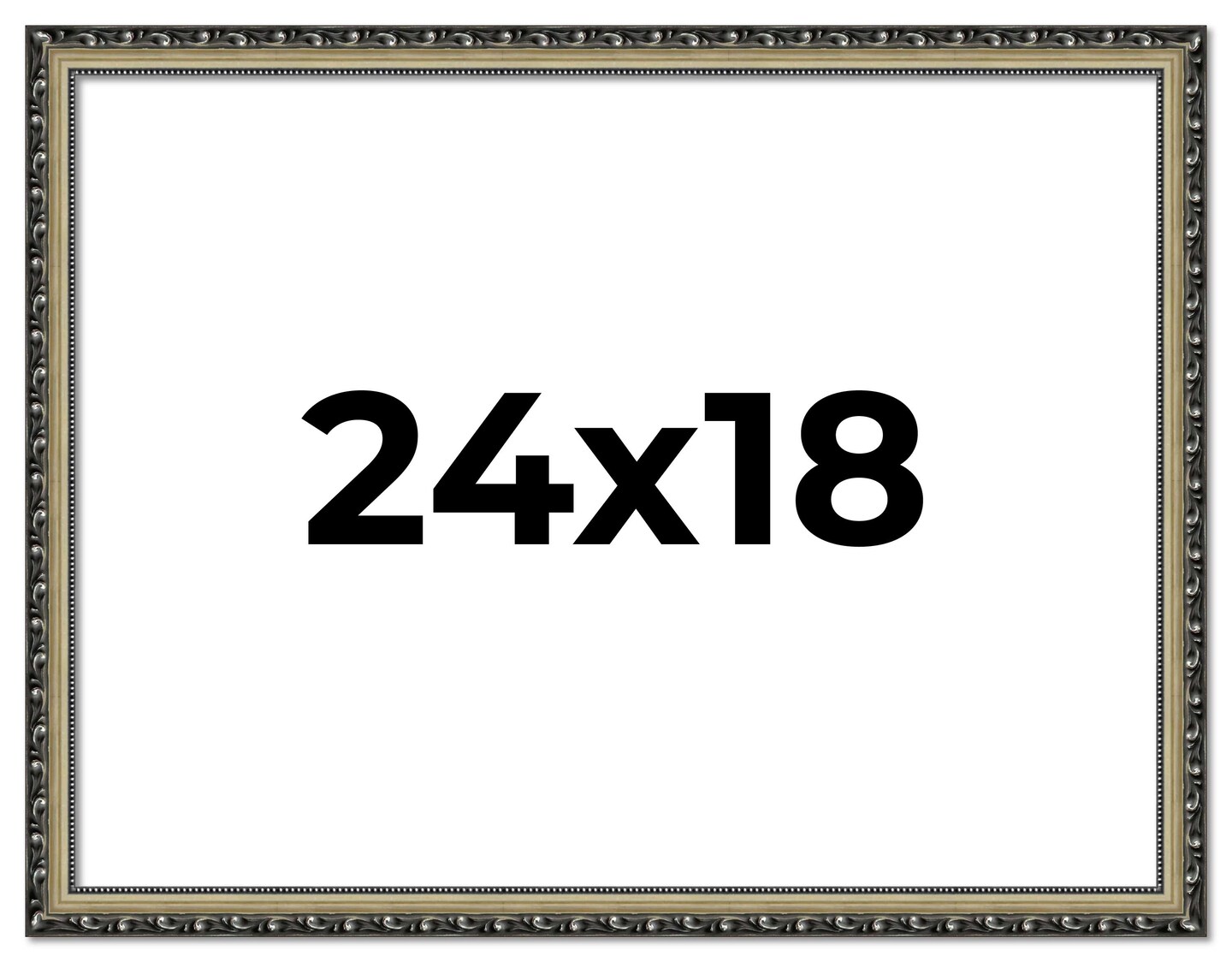 24x18 Solid Wood Antique Picture Frame with UV-Resistant Acrylic & Acid-Free Backing, Available in 4 Finishes: Bronze, Gold, Silver, and Gold with Black