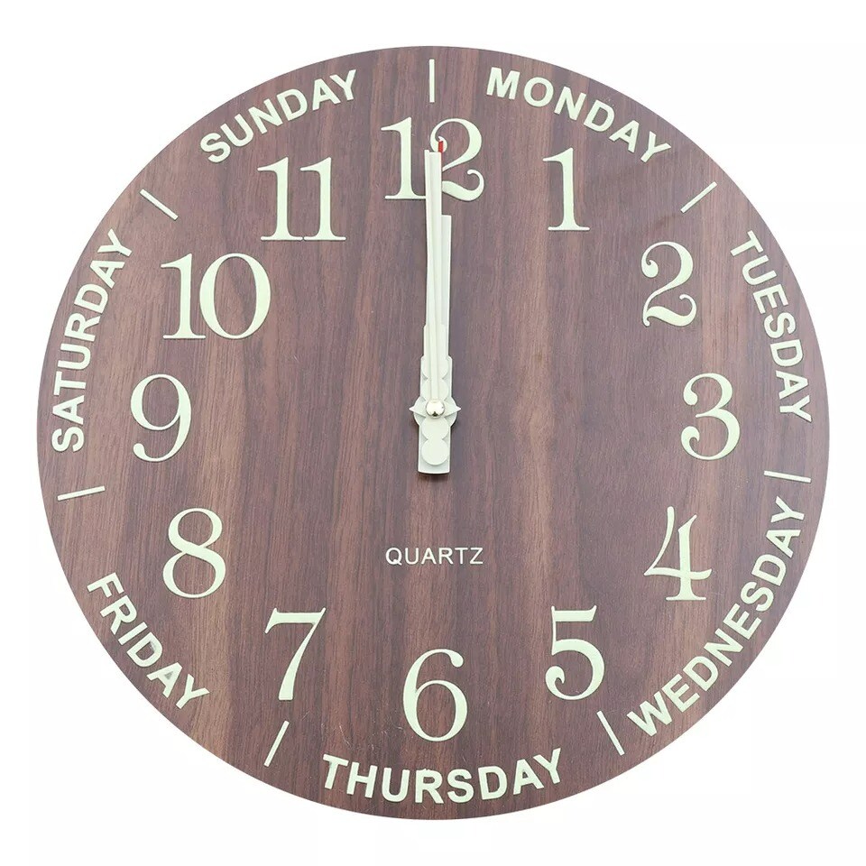 Large Luminous Wall Clock Glow In The Dark Quartz Home Decor Gift Night Clocks