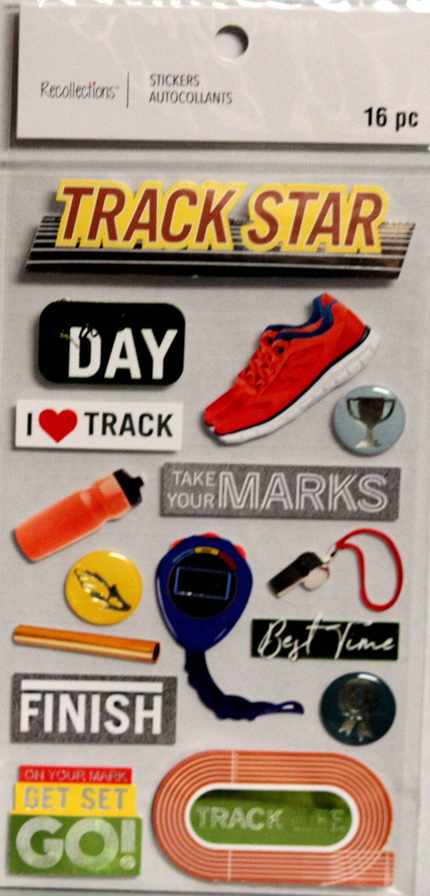 Recollections Track Star Dimensional Stickers