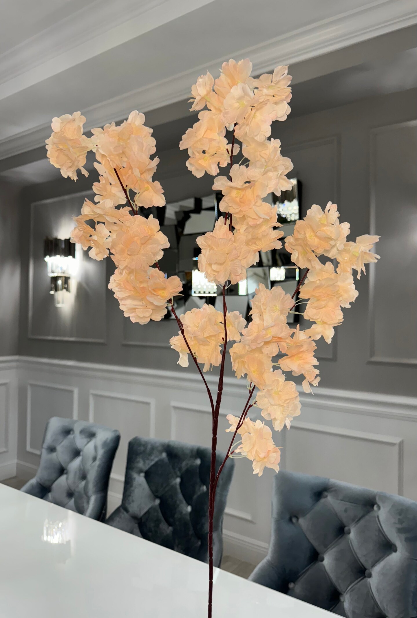 Mila Blush Faux Silk Cherry Blossom Branches Set of 3 Blush Flowers 36&#x27;&#x27; Fall Decor