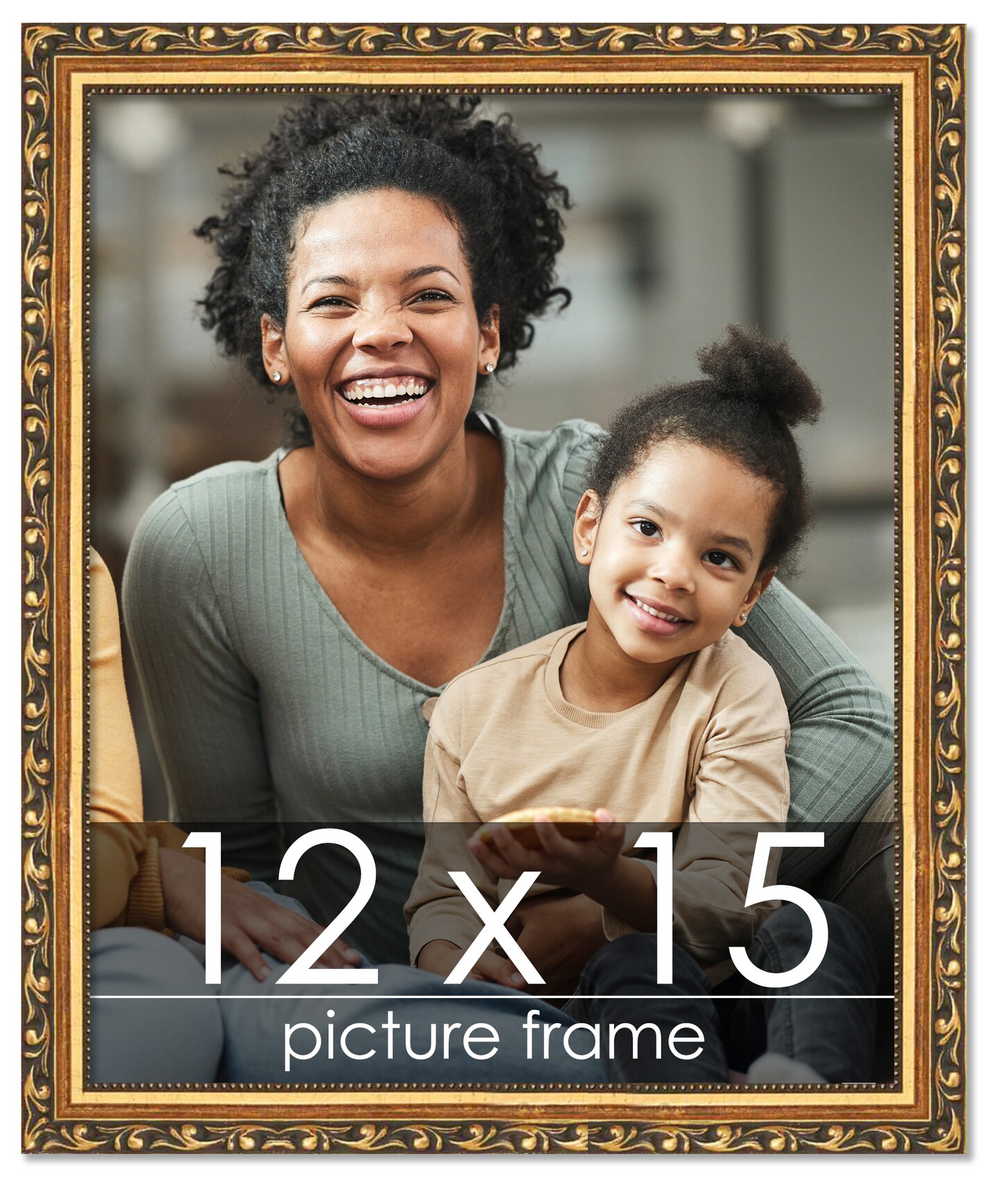 12x15 Museum-Quality Picture Frame with UV-Resistant Acrylic & Acid-Free Backing, Available in 4 Finishes - Gold, Silver, Bronze, and Black