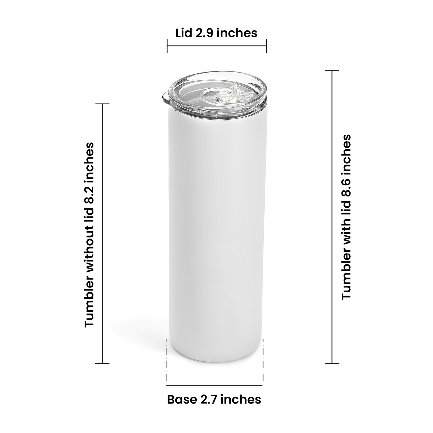 makerflo 20 oz Skinny Powder Coated Tumbler, Stainless Steel Insulated Travel Tumbler Mug with Splash Proof Lid &#x26; Straw, for Tea, Wine, Water, Hot Cold Drink, For Personalized DIY Gifts