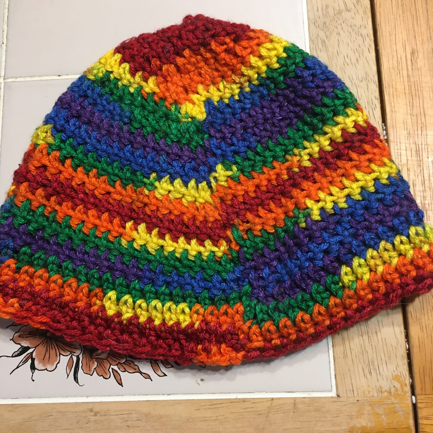 Hand-Crocheted Rainbow Pride Hat, Colorful LGBTQ Pride  display picture 2