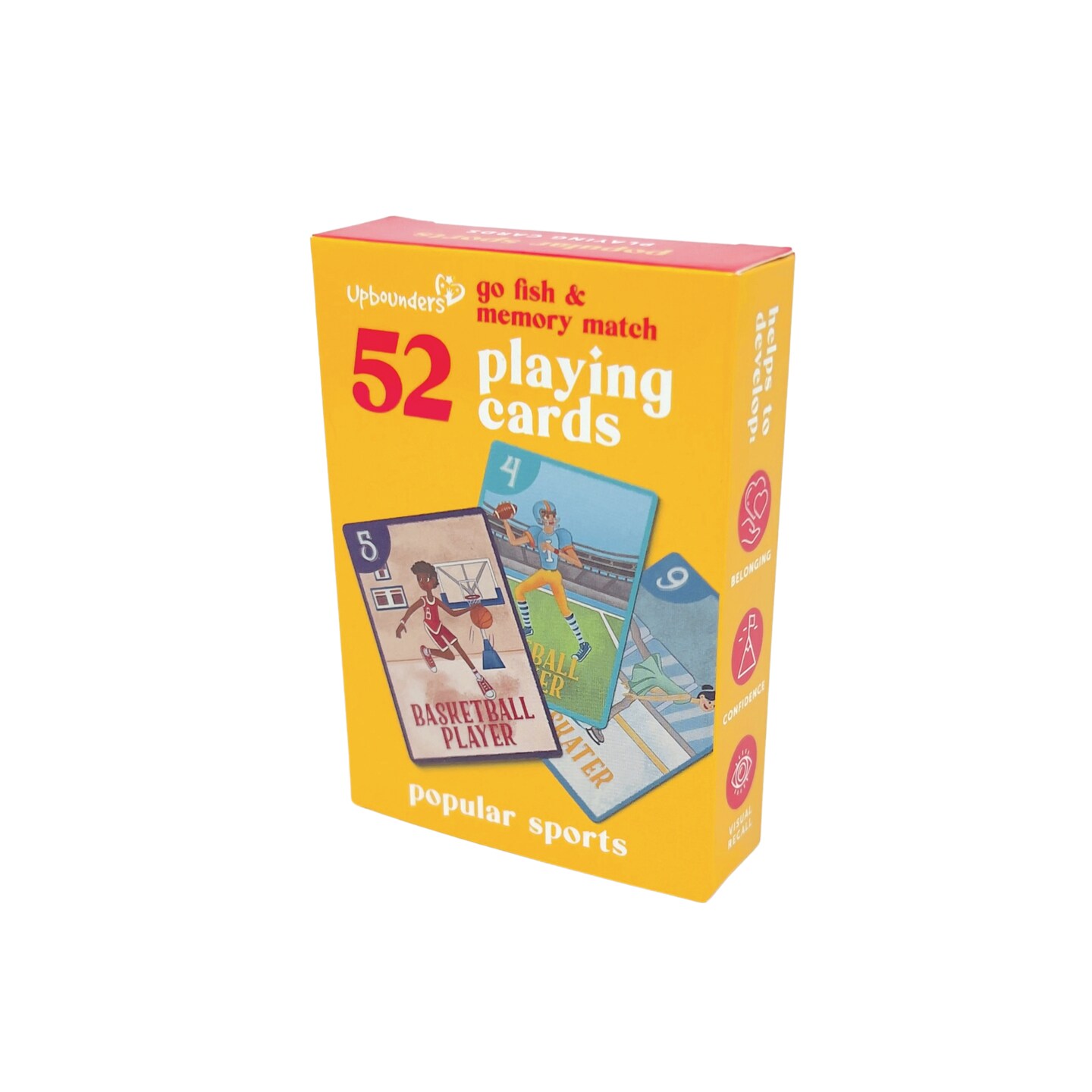 Upbounders- Sports Go Fish Cards for Boys Girls, Beginner Matching Pairs Family Game for Toddlers, Fun Numbers Flash Cards with Diverse Children