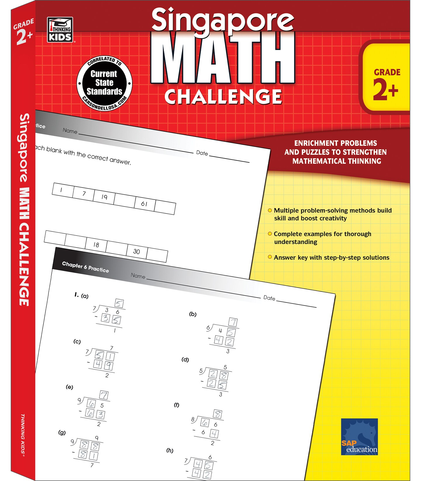 Singapore Math Workbook, Common Core Mathematics for Grades 2 and Up, Enrichment Problems and Puzzles, Classroom or Homeschool Curriculum