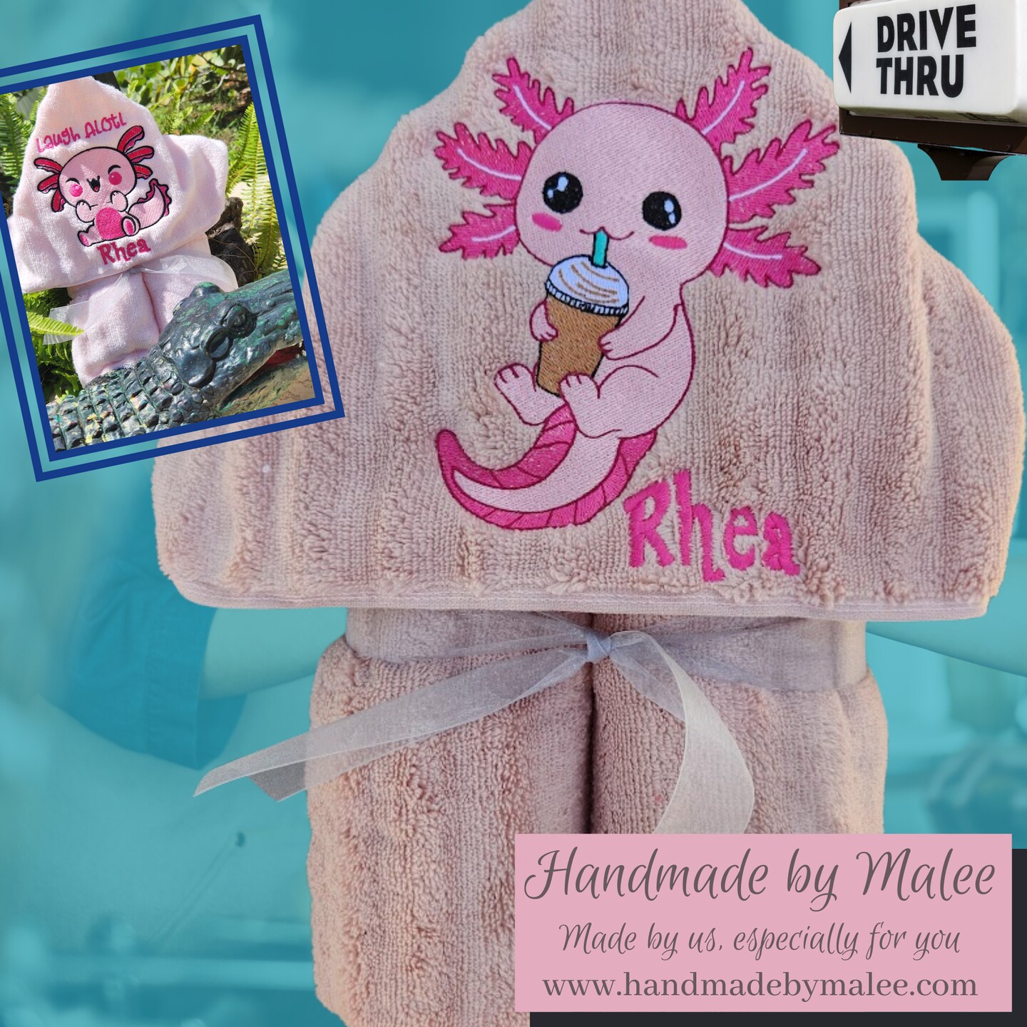 Axolotl and a Babyccino Hooded Towel | MakerPlace by Michaels
