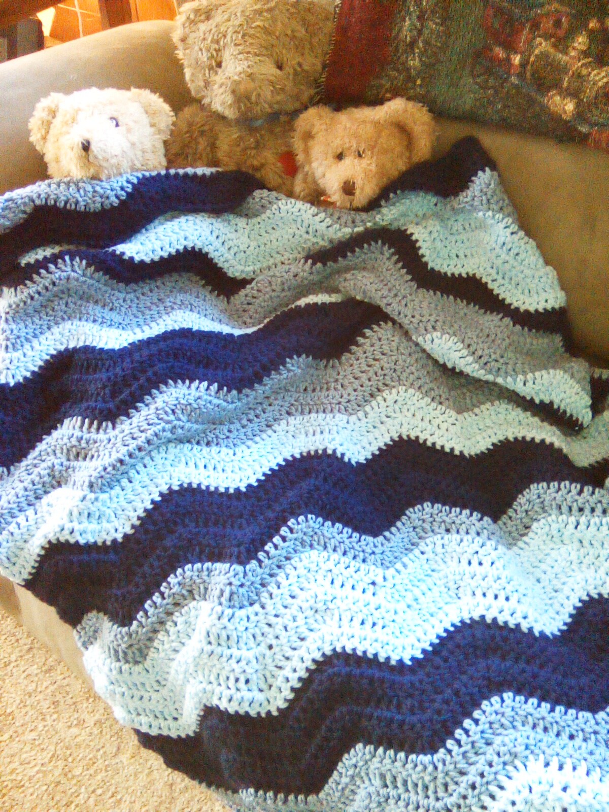 Warm handmade crocheted store baby blanket