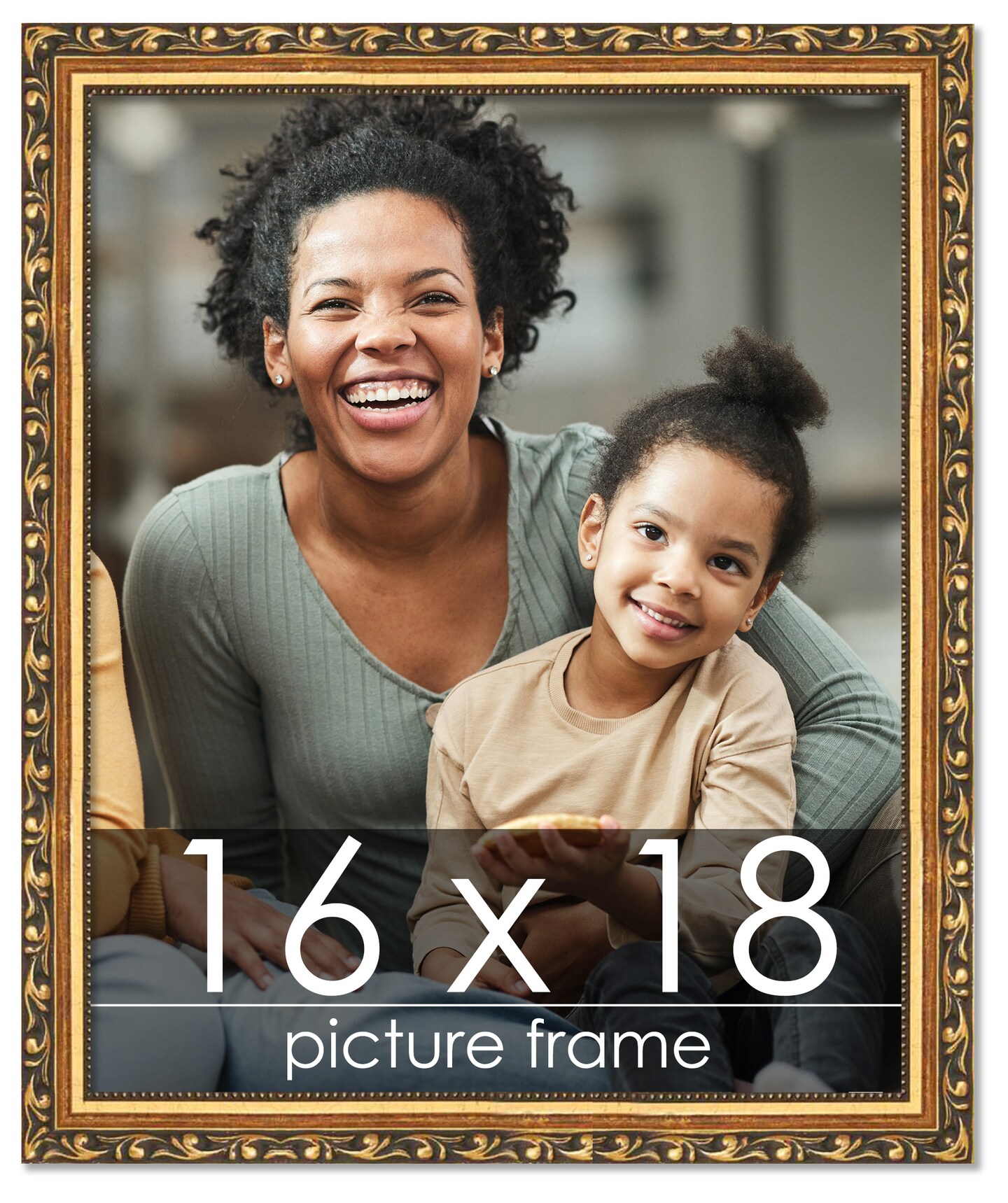 16x18 Museum-Quality Picture Frame with UV-Resistant Acrylic & Acid-Free Backing, Available in 4 Finishes - Gold, Silver, Bronze, and Black