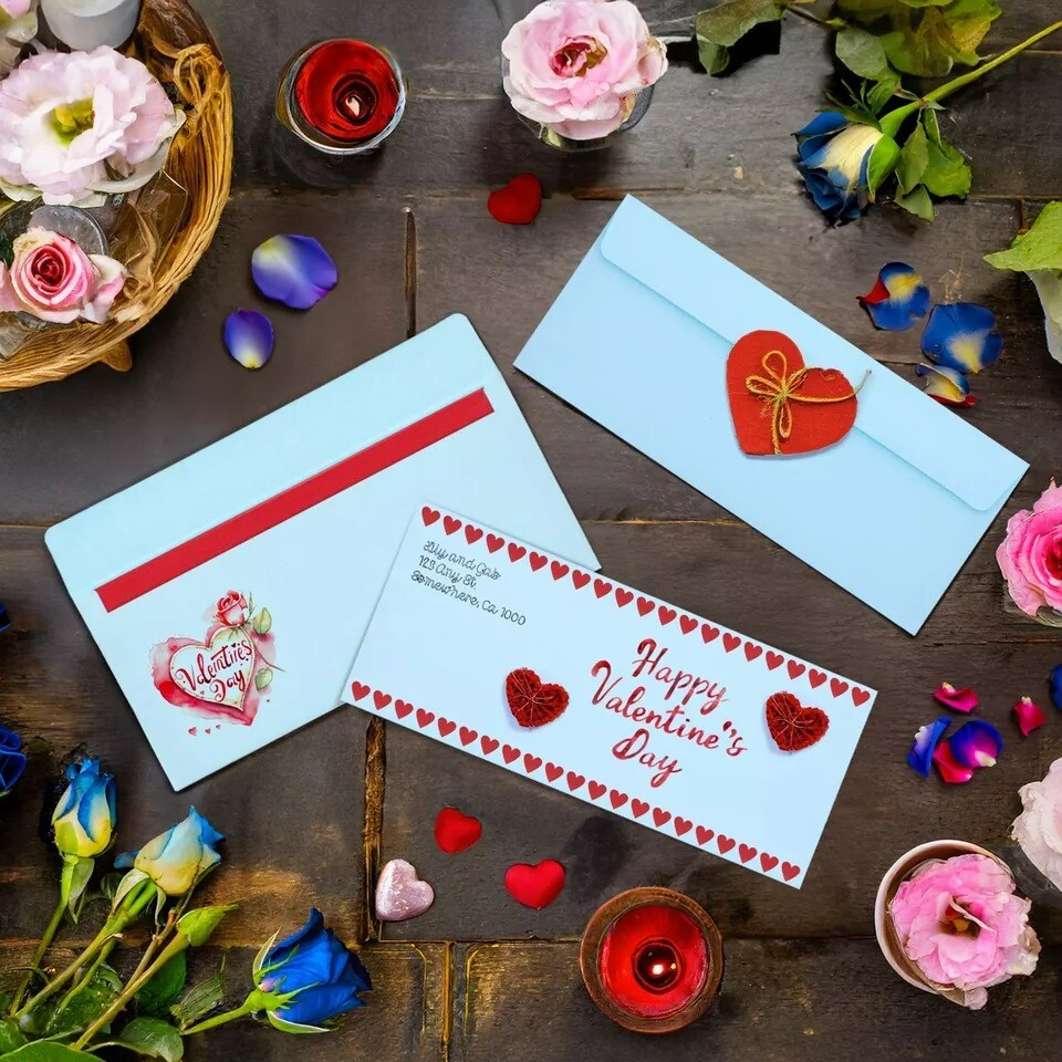 100 Pack #10 Light Blue Business Envelopes for Invitations, 4 1/8 x 9 1/2 In