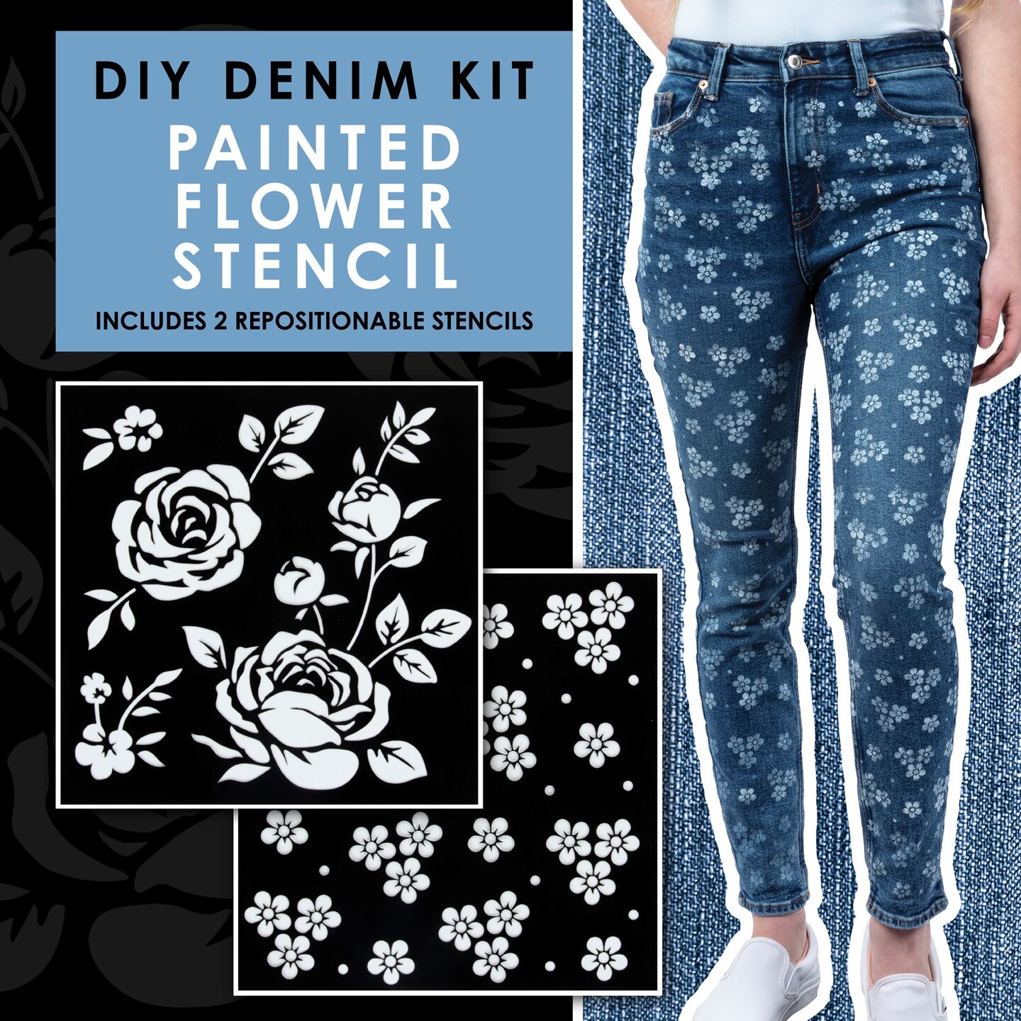 Tulip DIY Denim Paint &#x26; Stencil Kit