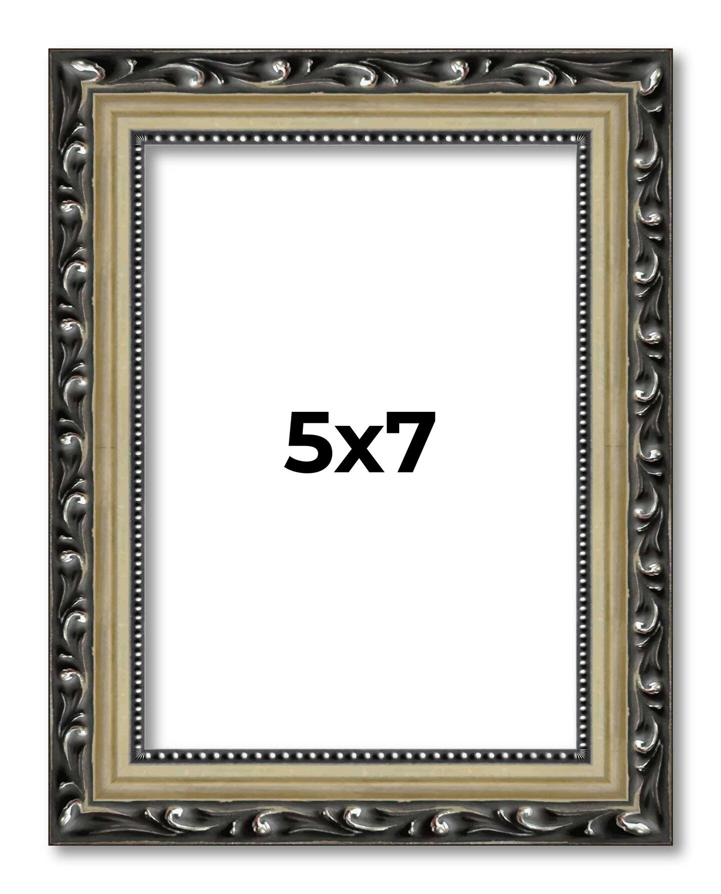5x7 Solid Wood Antique Picture Frame with UV-Resistant Acrylic & Acid-Free Backing, Available in 4 Finishes: Bronze, Gold, Silver, and Gold with Black