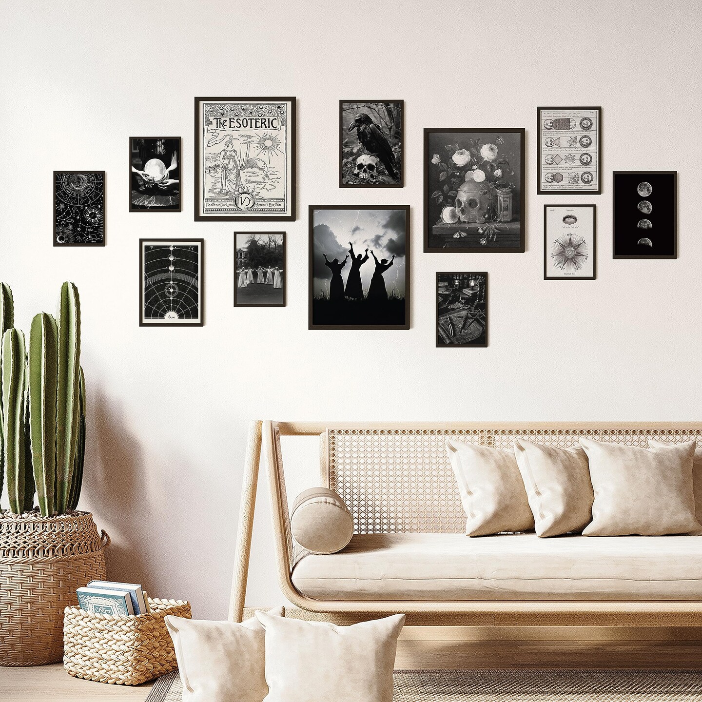 97 Decor Dark Gothic Home Decor - Witchy Decor Aesthetic Halloween Wall Decor, Vintage Goth Room Decor, Creepy Goth Posters Halloween Art Prints, Spooky Pictures Witch Decor for Bedroom (unframed)