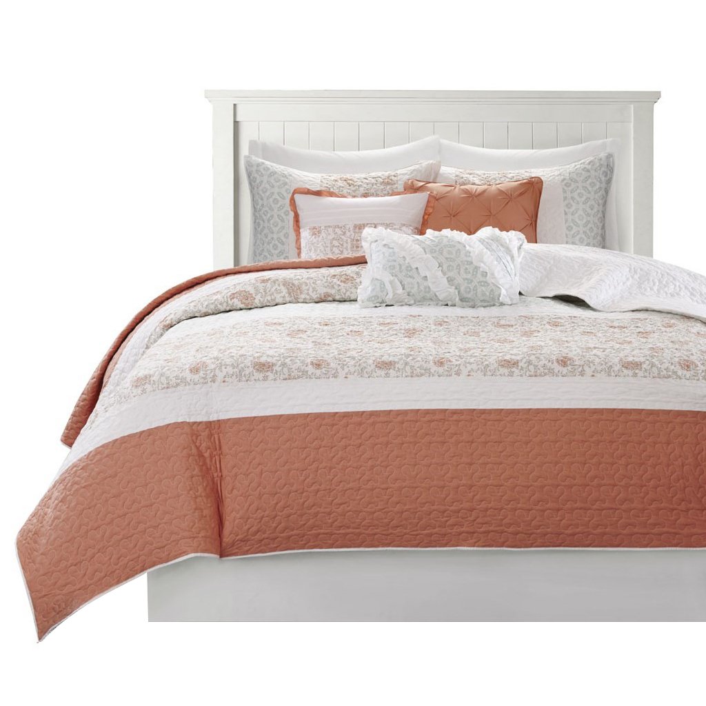 Gracie Mills Singleton Reversible Paisley Lace 6-Piece Cotton Percale Quilt Set - Grace-124