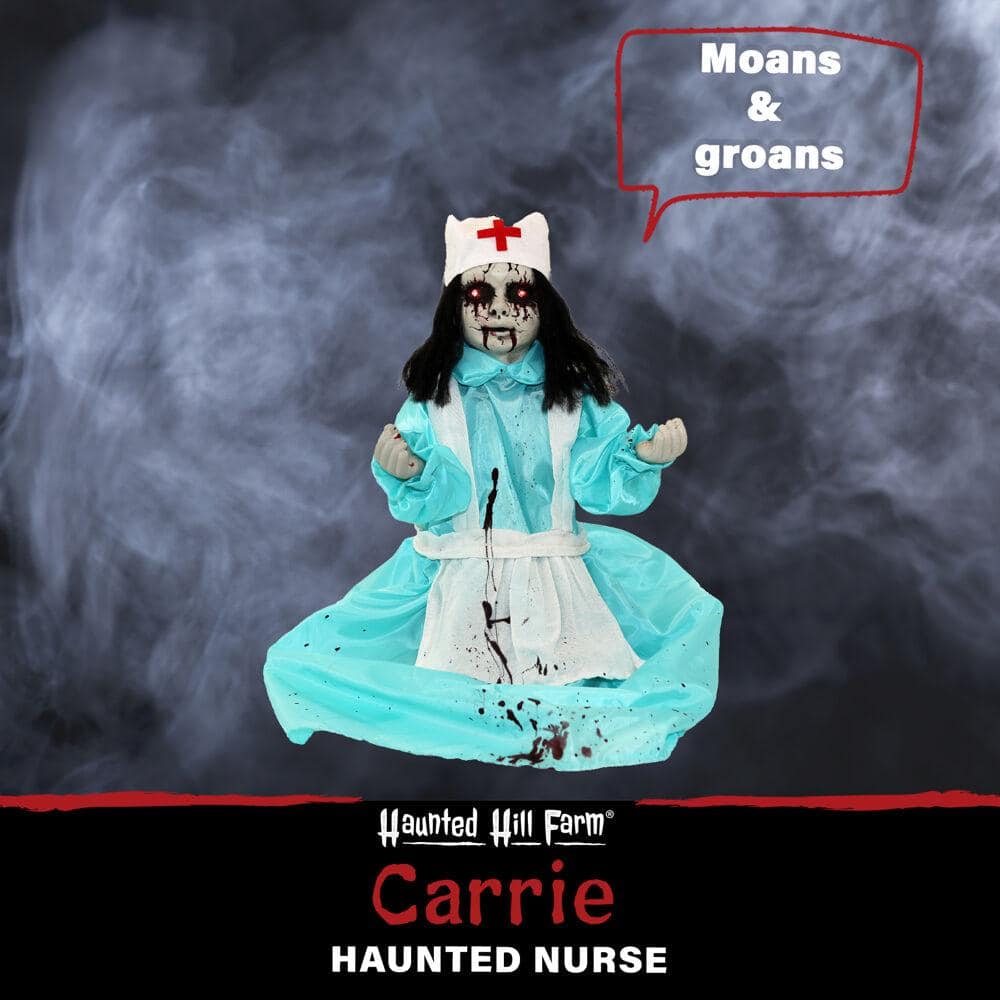 21.5 Inch Poseable Animatronic Nurse Halloween Prop