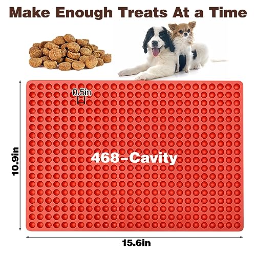 468 Cavity Mini Round Silicone Mold/Chocolate Drops Mold/Dog Treats Pan/Semi Sphere Gummy Candy Molds for Ganache Jelly Caramels Cookies