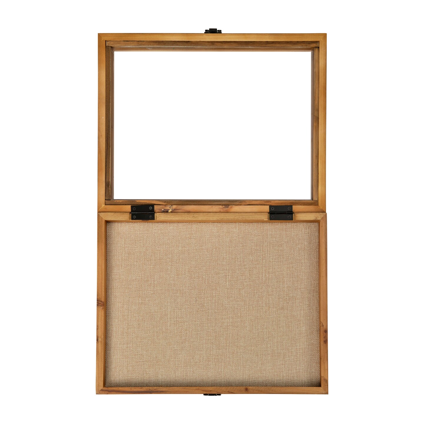 HBCY Creations Wood Shadow Box Display Case - Solid Wood with Acrylic Window - Security Latch - For Mementos and Keepsakes