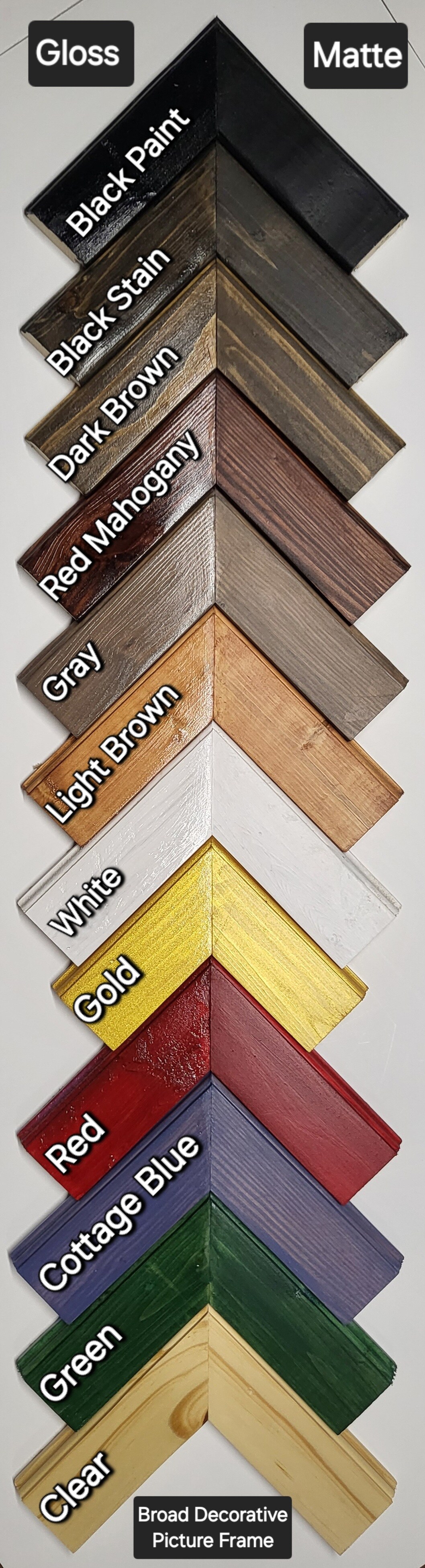 Broad Decorative Bevel Picture Frame, Made-to-Order, Handmade, Solid Wood, Rustic, Custom Sizes product 3