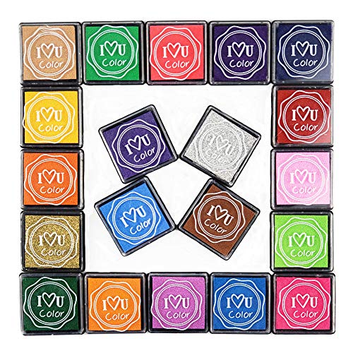 20 Colors Ink Stamp Pads, Washable Craft Stamp Pad DIY Color for Rubber Stamps, Paper, Scrapbooking, Wood Fabric, Best DIY Gift for Kids &#x2013; Gtlzlz