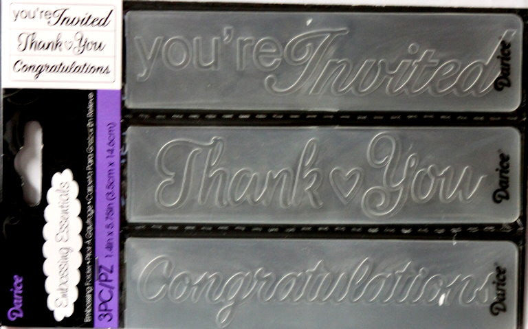 Darice Sentiments Embossing Folders-3 Piece