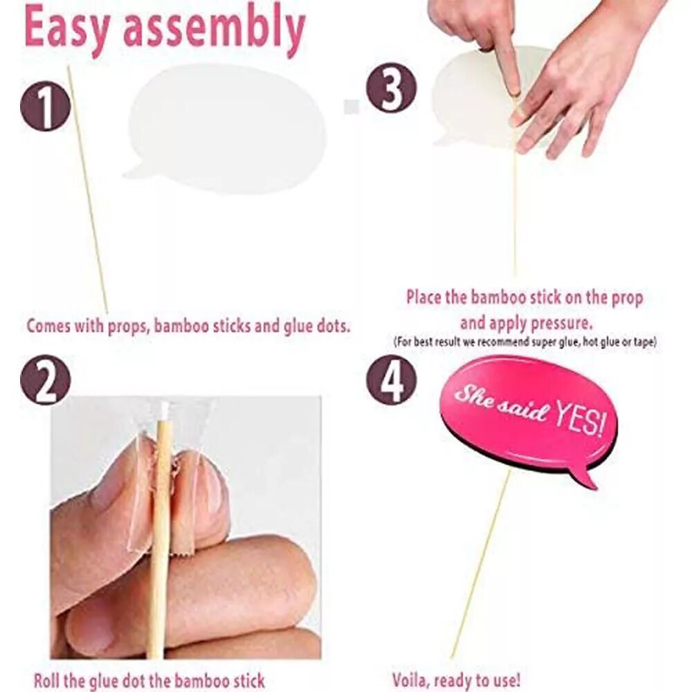 Kitcheniva 20 Pcs Party Photo Booth Props Set Birthday Wedding Decoration