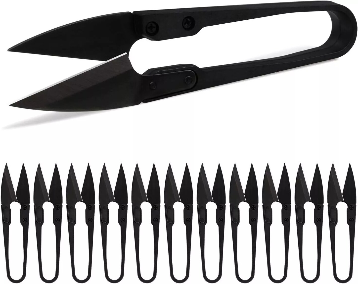 12 Pack 4&#x22; Sewing Scissors Set - Carbon Steel Trimming Nipper Yarn Thread Cutter