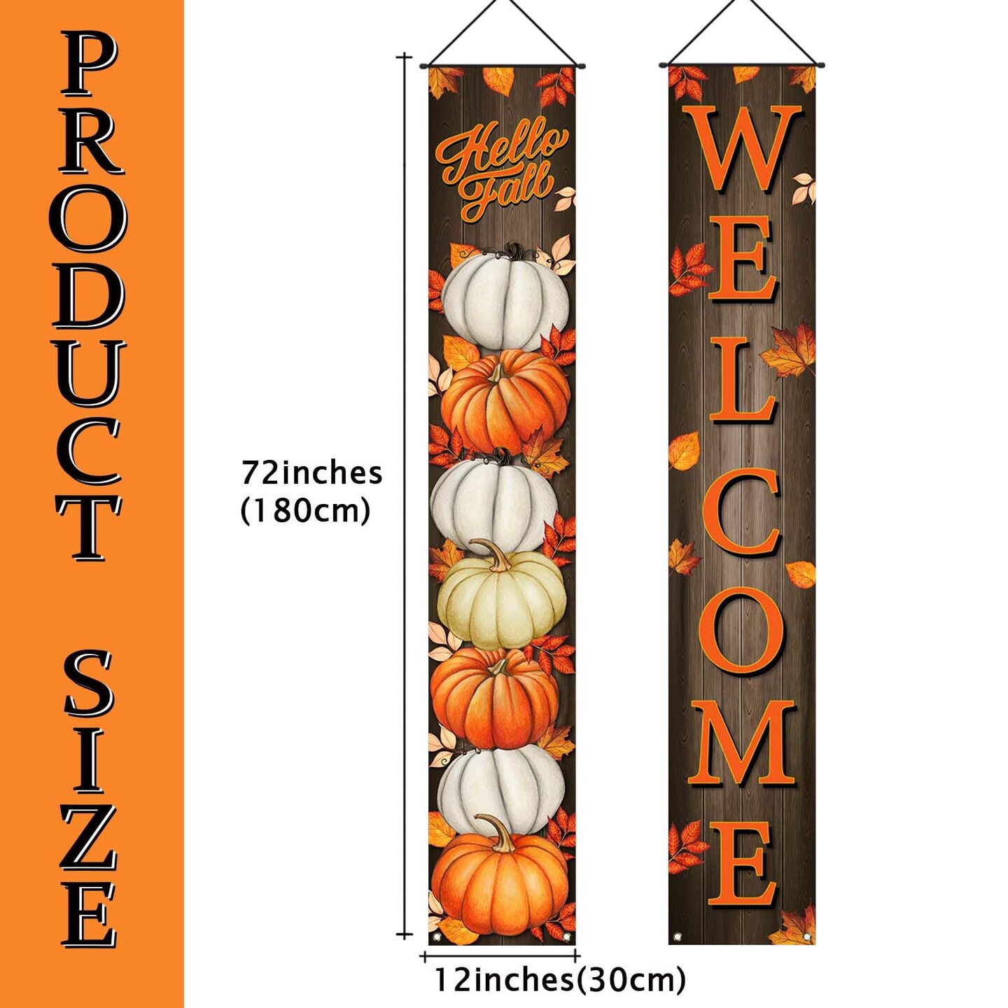Pumpkin Maple Leaves Leaf Door Fall Decorations Porch Banner Fall Banner Autumn Thanksgiving Decorations Board Wall Hanging Farmhouse Supplies Pumpkin Porch Decorations Outdoor for Home Office Holiday