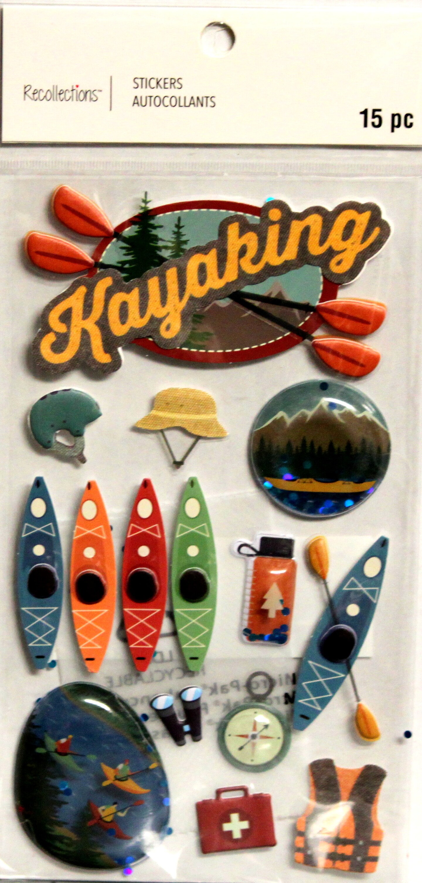 Recollections Kayaking Dimensional Stickers