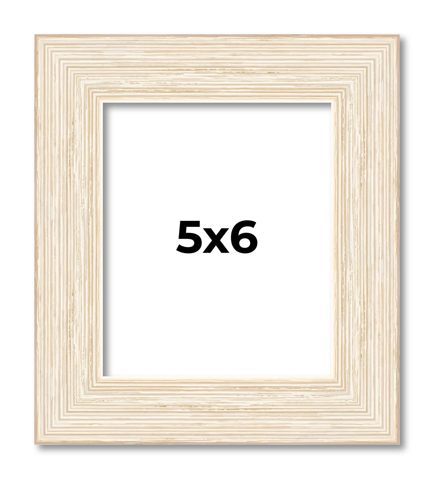 5x6 Wide Barnwood Picture Frame with UV-Resistant Acrylic & Acid Free Backing, Available in 6 Paint Finishes - Grey, Brown, White, and Black